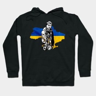 Glory to Ukraine. Peace for Ukraine - Ukrainian soldier hero. Hoodie